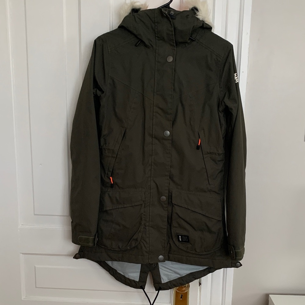 Nike Olive Snowboard Jacket with Hood Size XS